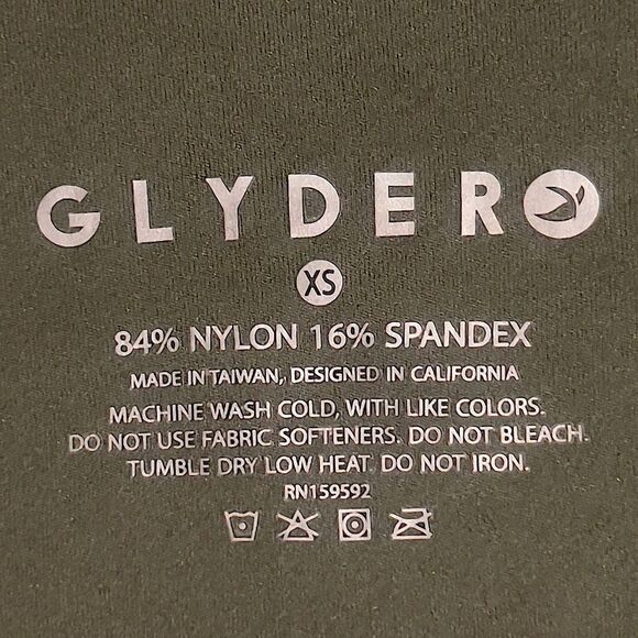 GLYDER Optical High Waisted Leggings Perforated Dots 7/8 Leggings Moss Green XS - Picture 8 of 9